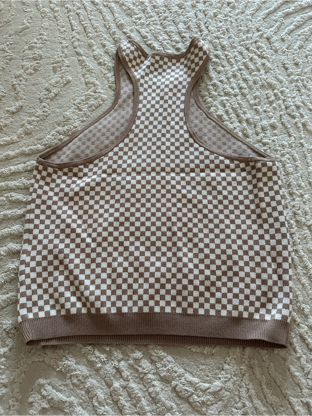 Abercrombie & Fitch Brown and White Checkerboard Tank - Picture 3 of 5